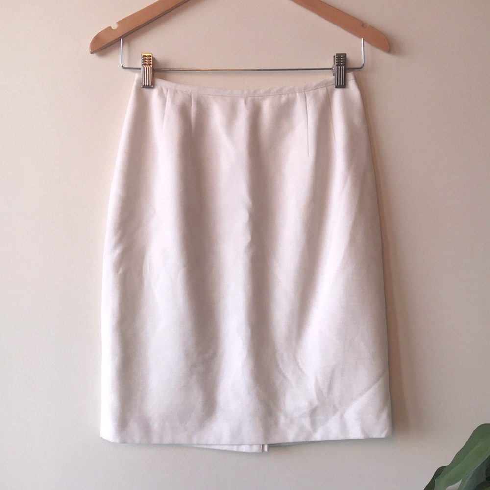 Vintage Pure White Linen Blend Summer Skirt